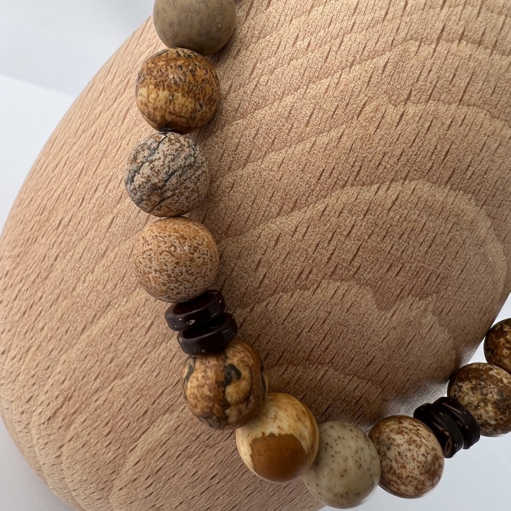 Jasper Beaded Stretch Bracelet - Picture 2 of 14